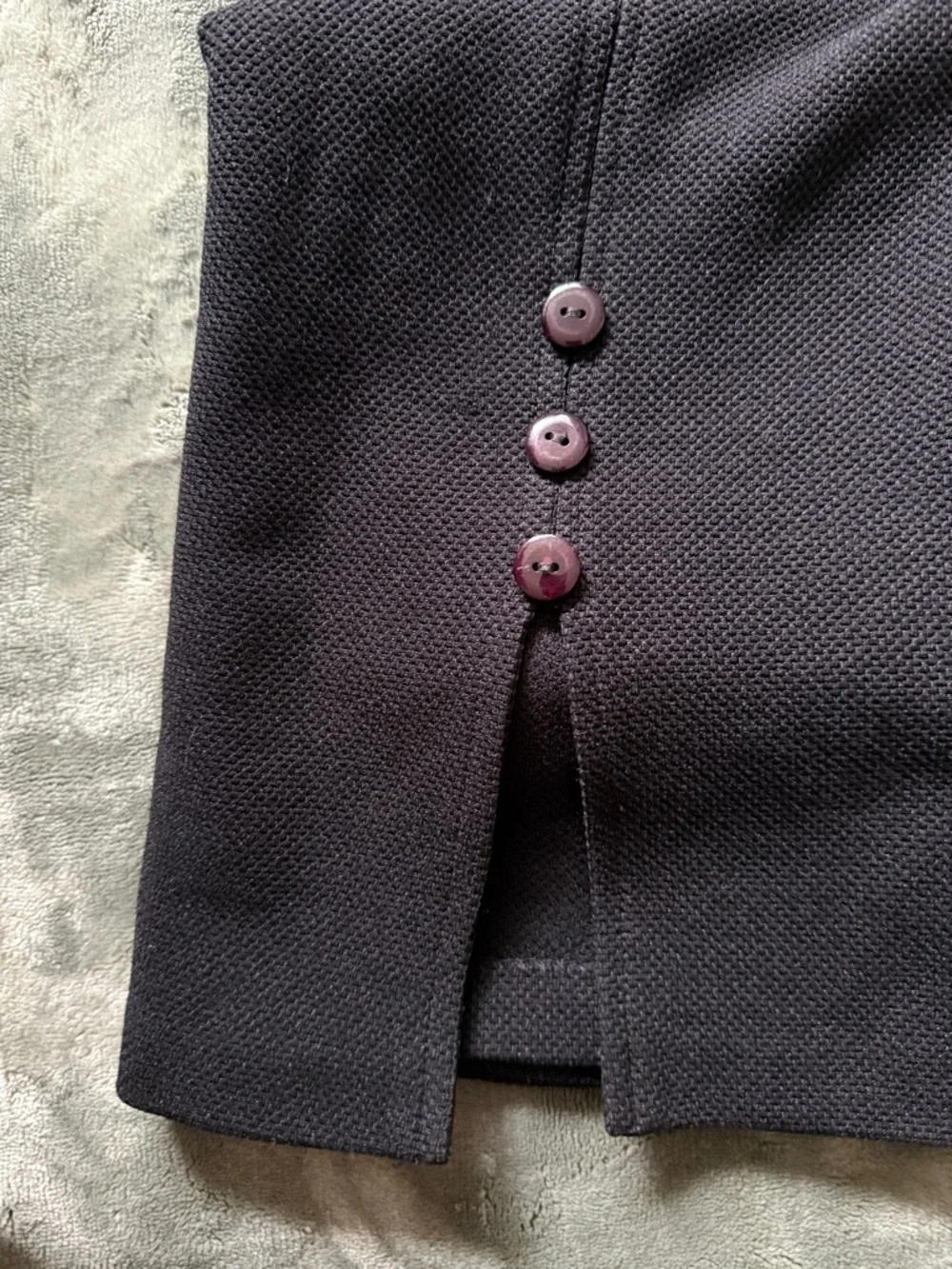 Classic Black Pencil Skirt with Front Button Detail